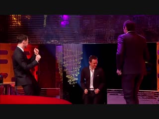 sexy dance of jackman, fassbender and mcavoy